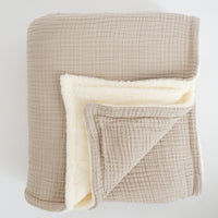 STONEWASHED FLEECE LINED THROW