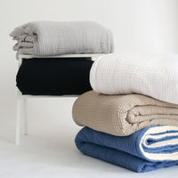STONEWASHED FLEECE LINED THROW