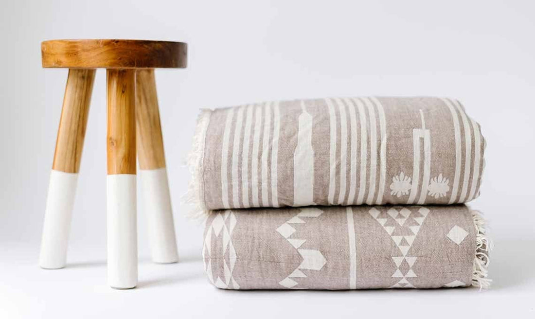 KILIM FLEECE LINED THROW