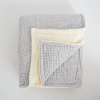 STONEWASHED FLEECE LINED THROW