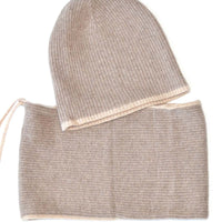 Ribbed Cashmere Beanie and Neck Gator Set
