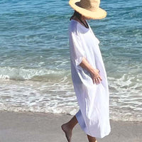 NATURAL LONG TUNIC  FRONT TIED