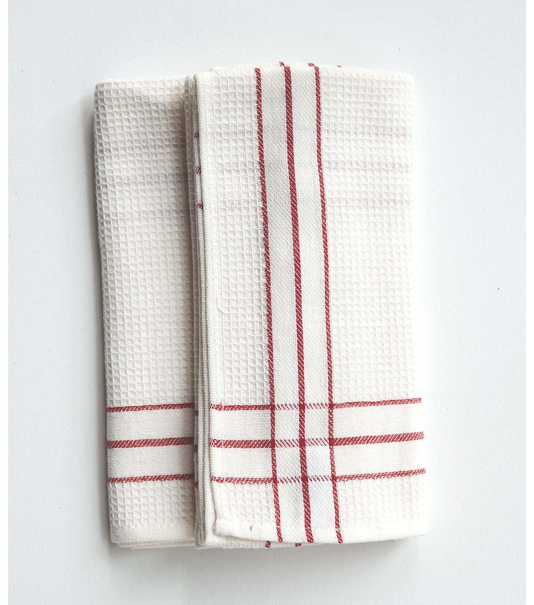 Kitchen Towels- Waffle Black On White Stripes