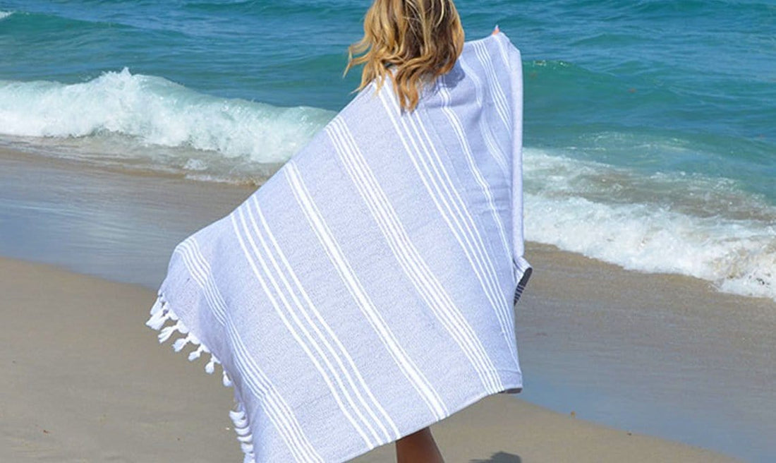 Turkish T Turkish Beach Towel - White