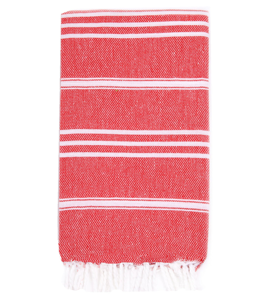 Hatay  Handwoven Red Striped Turkish Bath Towel