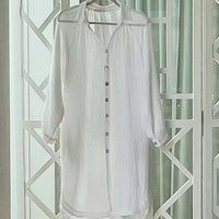 LADIES WAFFLE WEAVE BUTTON DOWN TUNIC