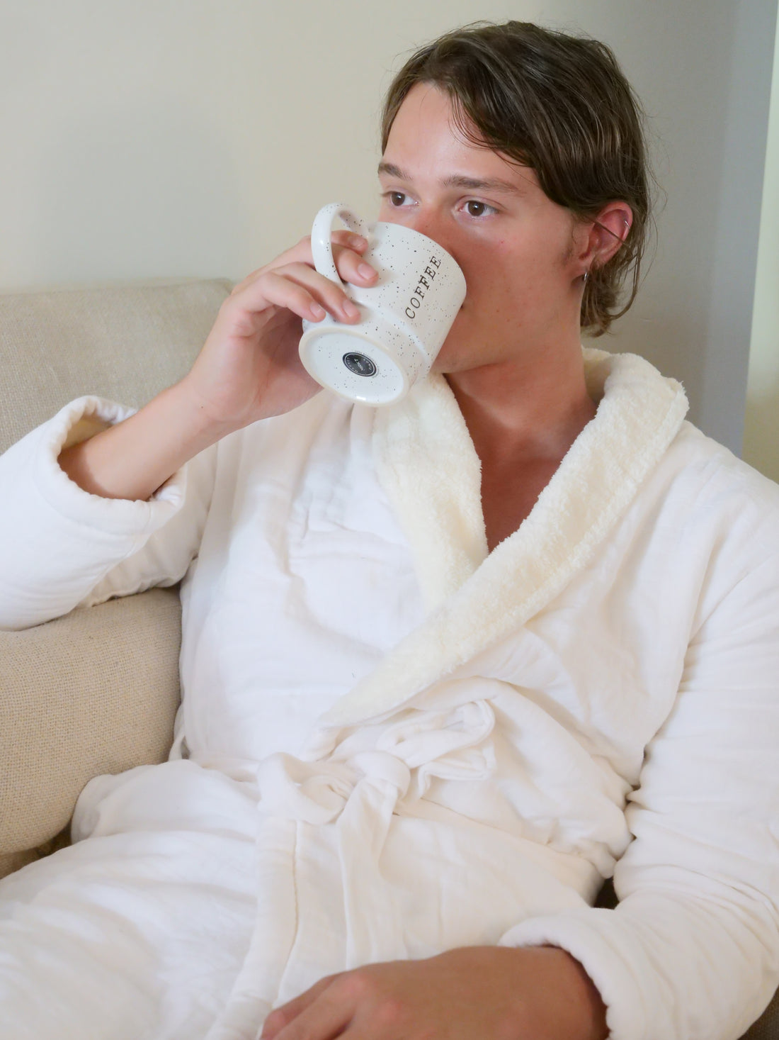 UNISEX SHERPA LINED BATHROBE