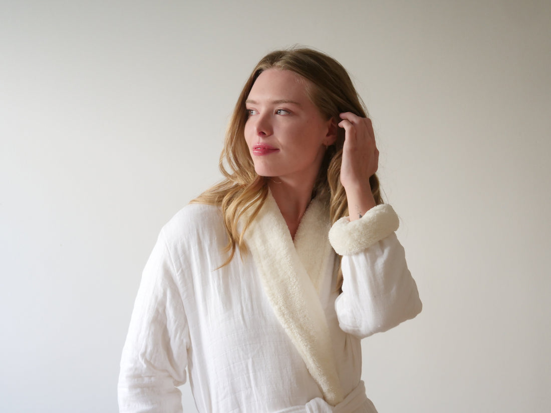 UNISEX SHERPA LINED BATHROBE