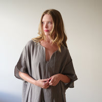 NATURAL LONG TUNIC  FRONT TIED