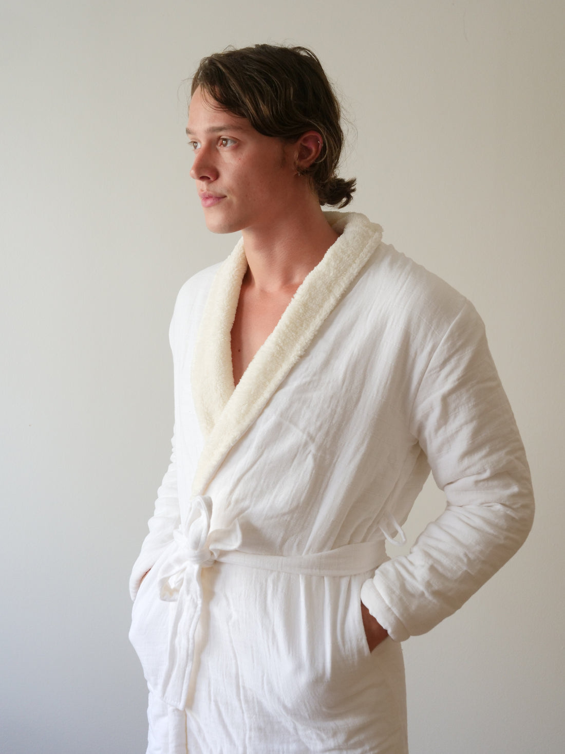 UNISEX SHERPA LINED BATHROBE